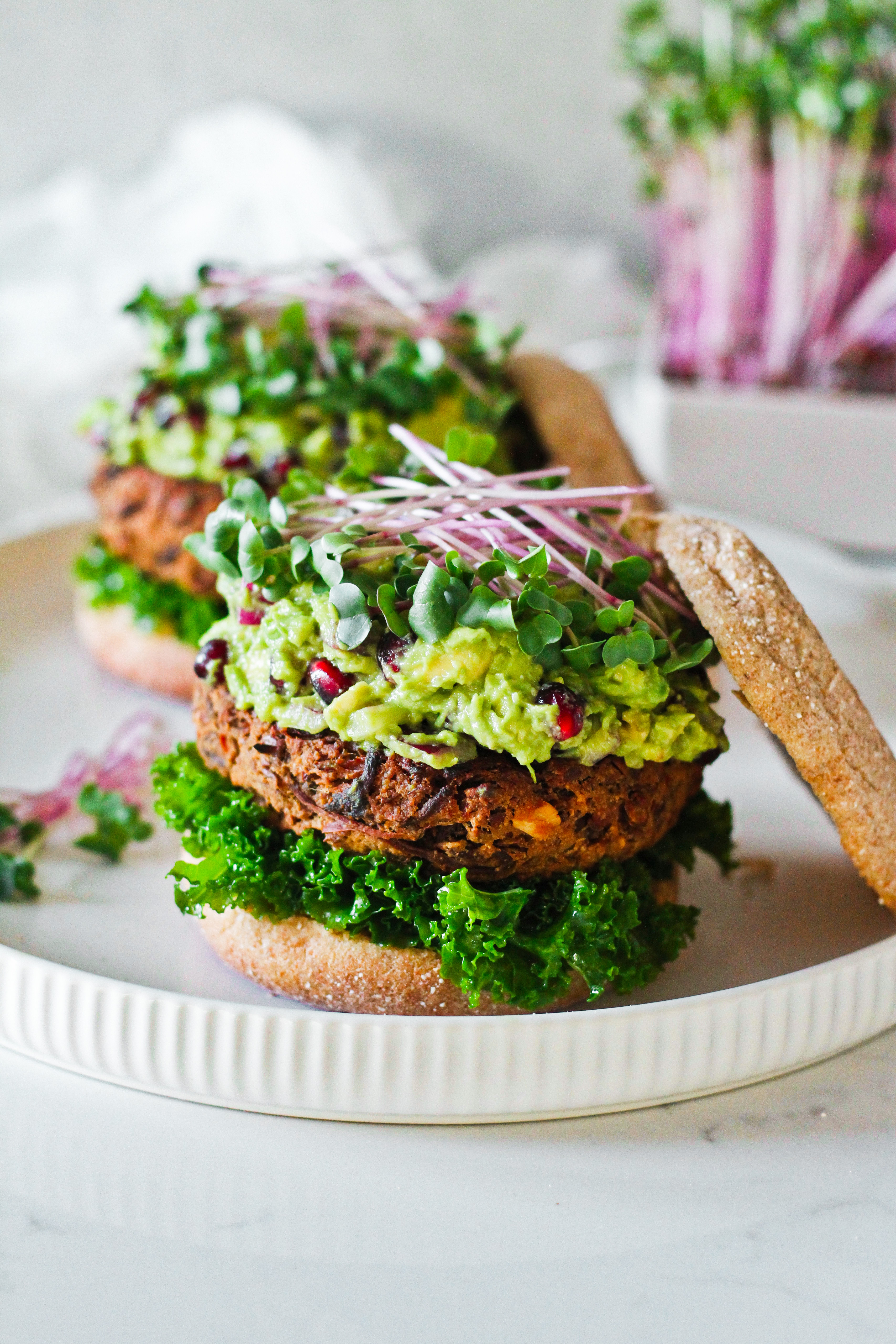 Vegan Lentil Burger with Avocado Crema