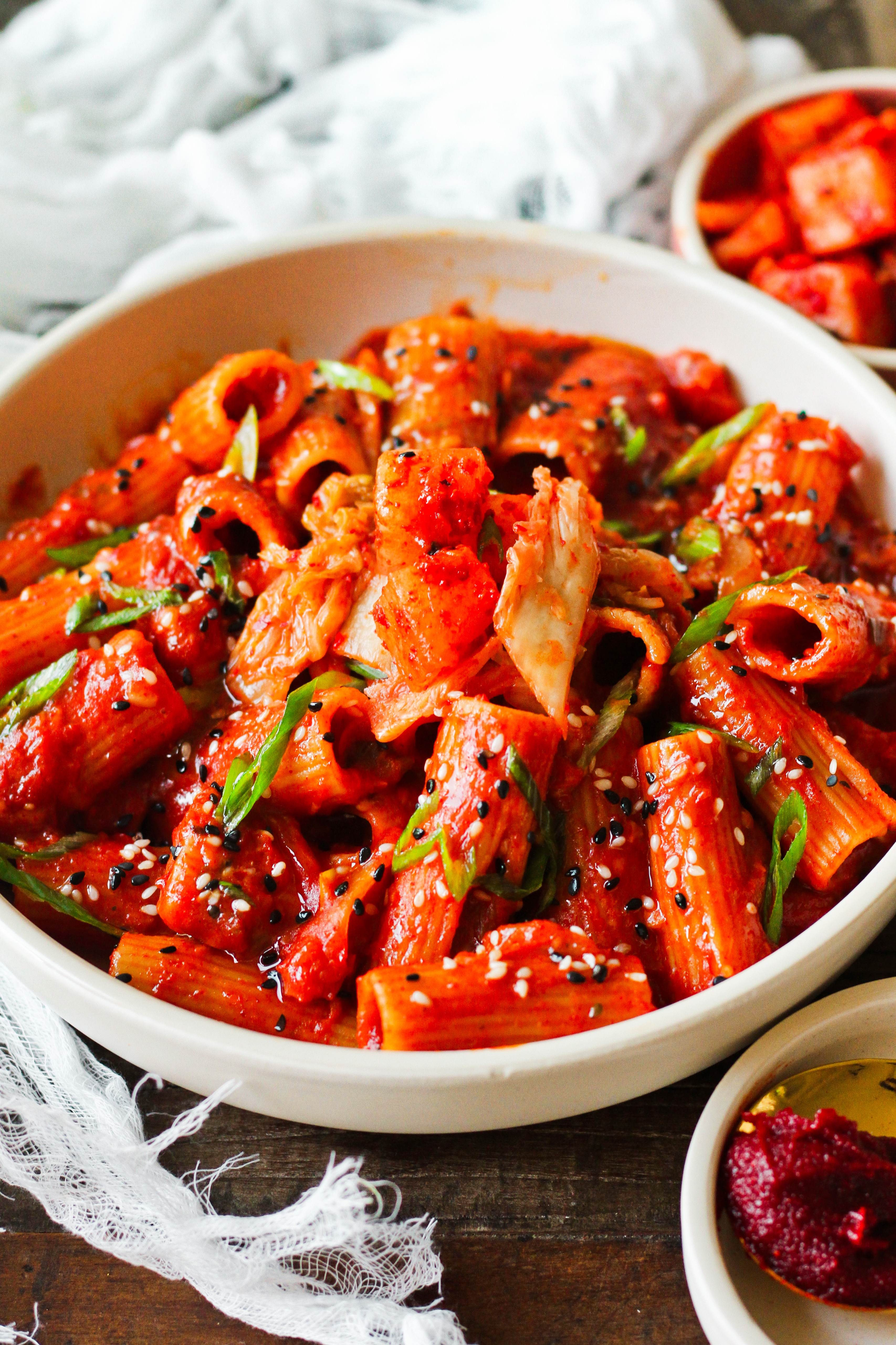 Tteokbokki Inspired Gojuchang Pasta Sweet and Spicy