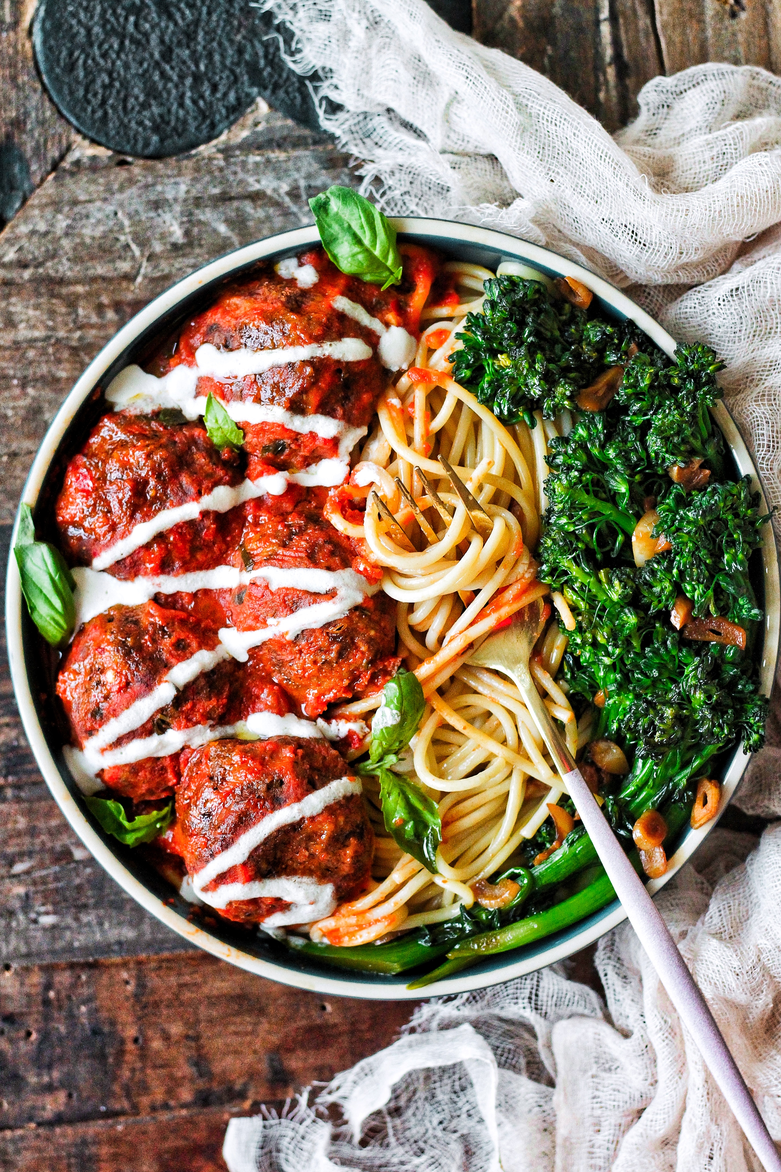 Vegan Lentil Meatballs and Spaghetti