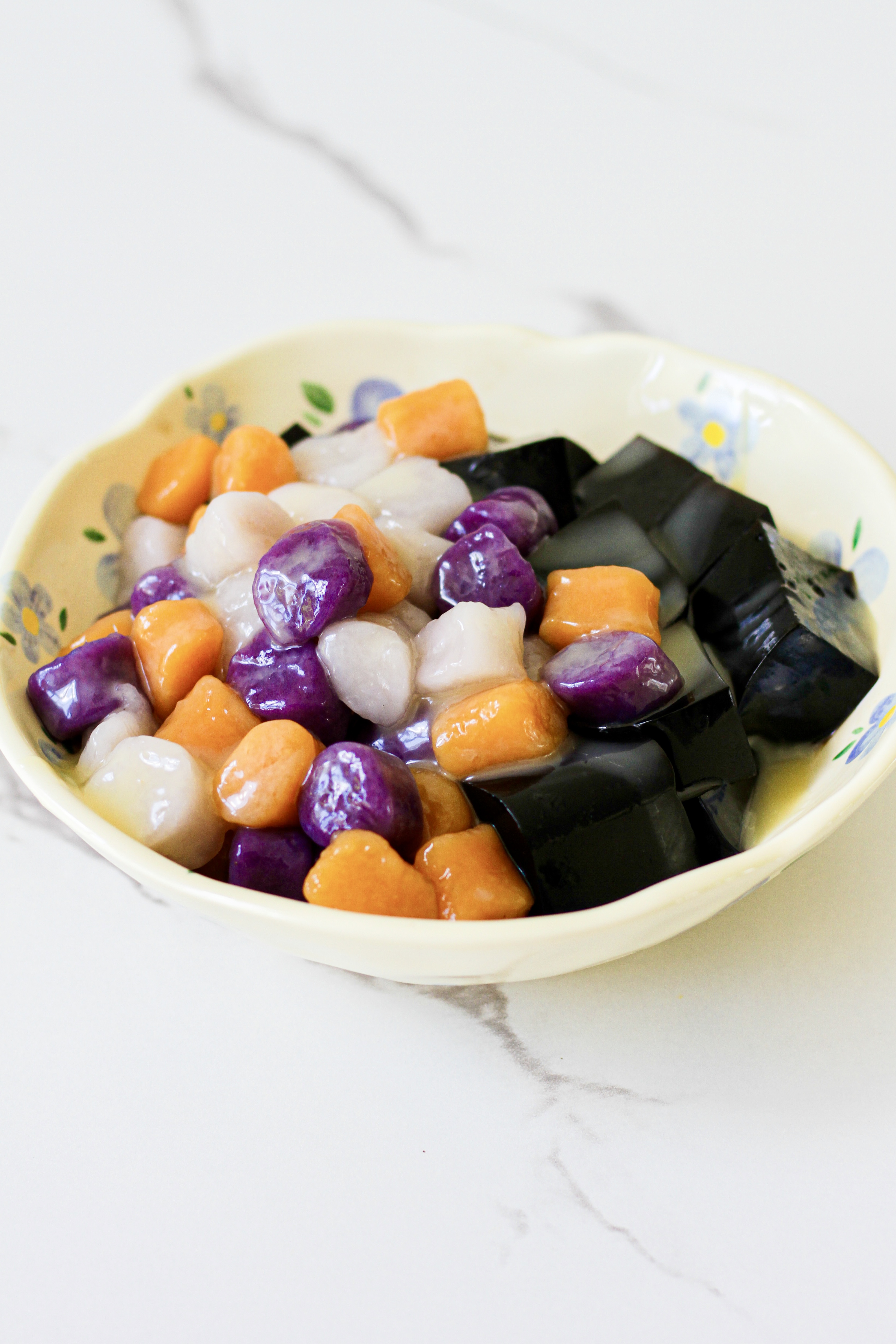 Taro Balls and Sweet Potato Balls Sugar Free Gluten Free