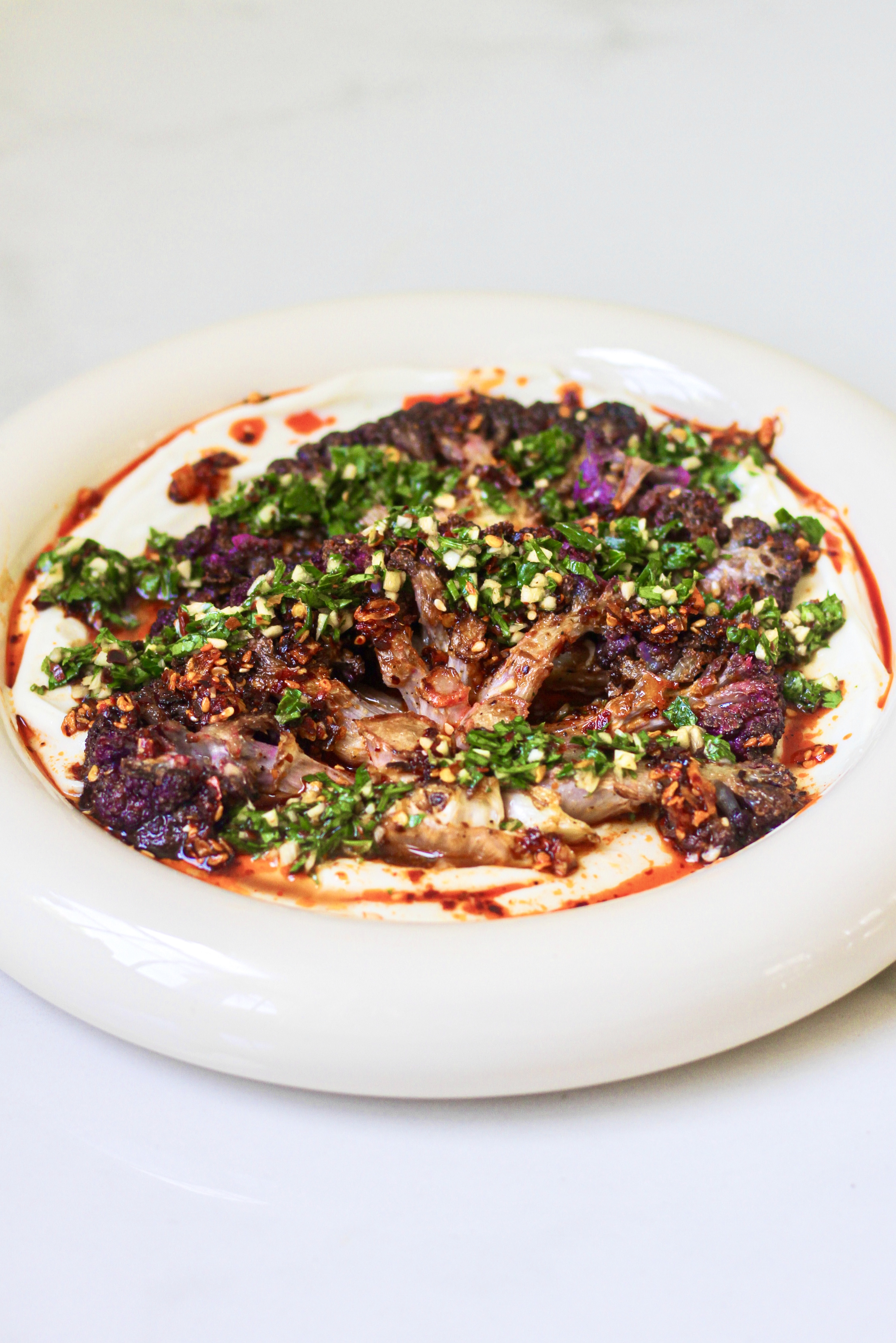 Chili Oil Butter Purple Cauliflower Steak